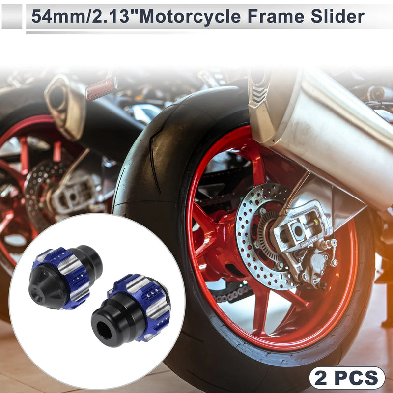 Make Model 0.59" Aluminum Alloy Plastic Motorcycle Slider Frame 2 x Blue