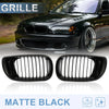 BMW 335i Signal Slat Matte Black Front Upper Hood Bumper Grille Grill Pair