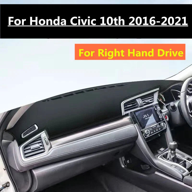 Honda Civic RHD PU Leather Dashboard Cover Mat (2016–2021)