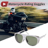 1 Pc Motorcycle Riding Goggles Green Lens White Frame Tri-acetel Cellulose