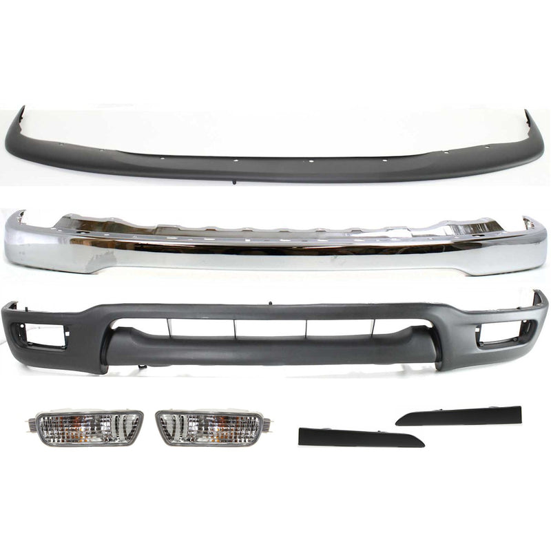 Bumper Kit For 2001-2004 Toyota Tacoma 4WD Chrome Steel