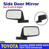 Side Door Mirror L+R Pair Fits Toyota Corolla KE30 KE55 KE70 TE71 TE72 Universal
