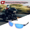 Motorcycle Riding Goggles Blue Lens Transparent Frame Tri-acetel Cellulose