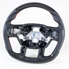Ford F150 F250 F350 F450 Carbon Flat Bottom Leather Steering Wheel (15-22)