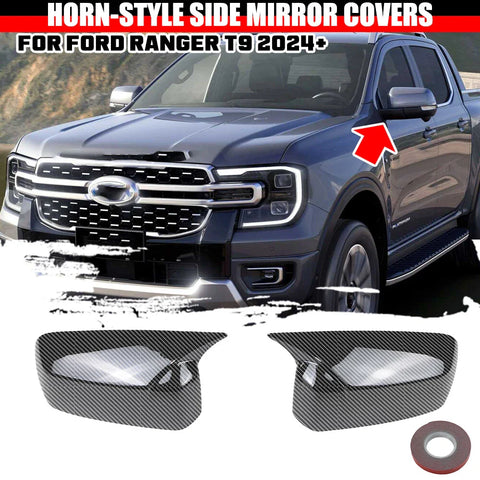 Ford Ranger Horn-Style Carbon Look Wing Rearview Mirror Cap Covers