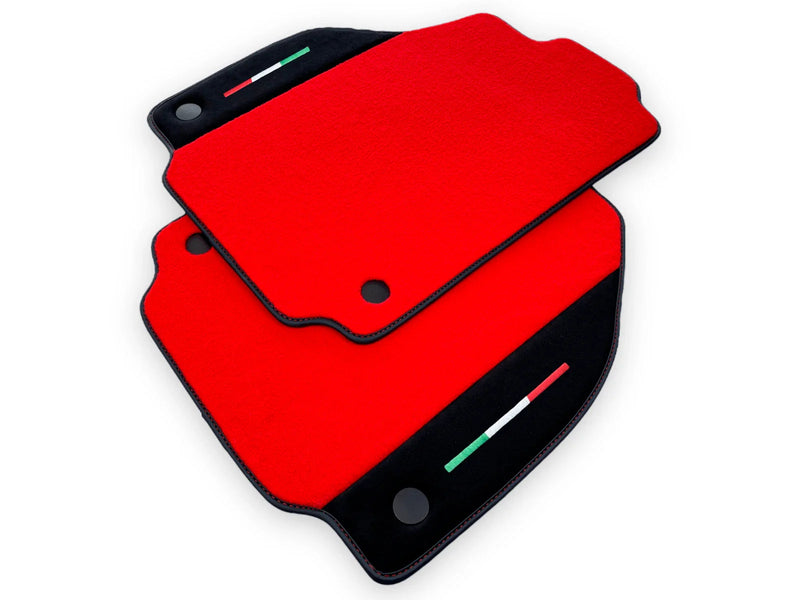 Ferrari 488 GTB - Tailored Carpets with Alcantara Leather Red Floor Mats
