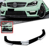 Benz C Class C63 AMG Gloss Black Front Spoiler Lip (2011-2014)