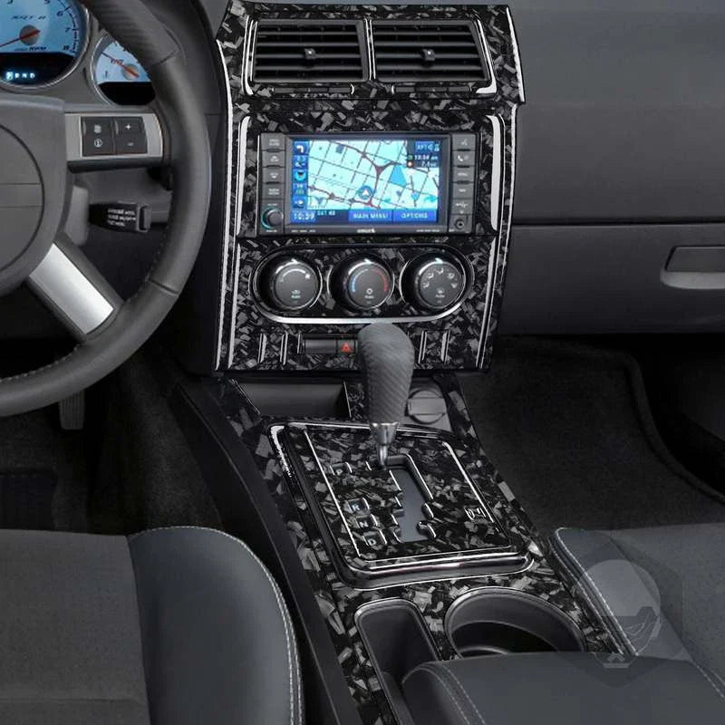 Dodge Challenger 08-14 Forged Carbon Fiber Console Gear Shift Panel Trim Kit