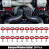 Car Motorcycle 20pcs M6 Fender Bumper Washer Bolt Screw Engine Bay Fastener