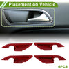 Toyota Camry (2018-2022) 4 x Red ABS Interior Door Handle Bowl Cover Trim