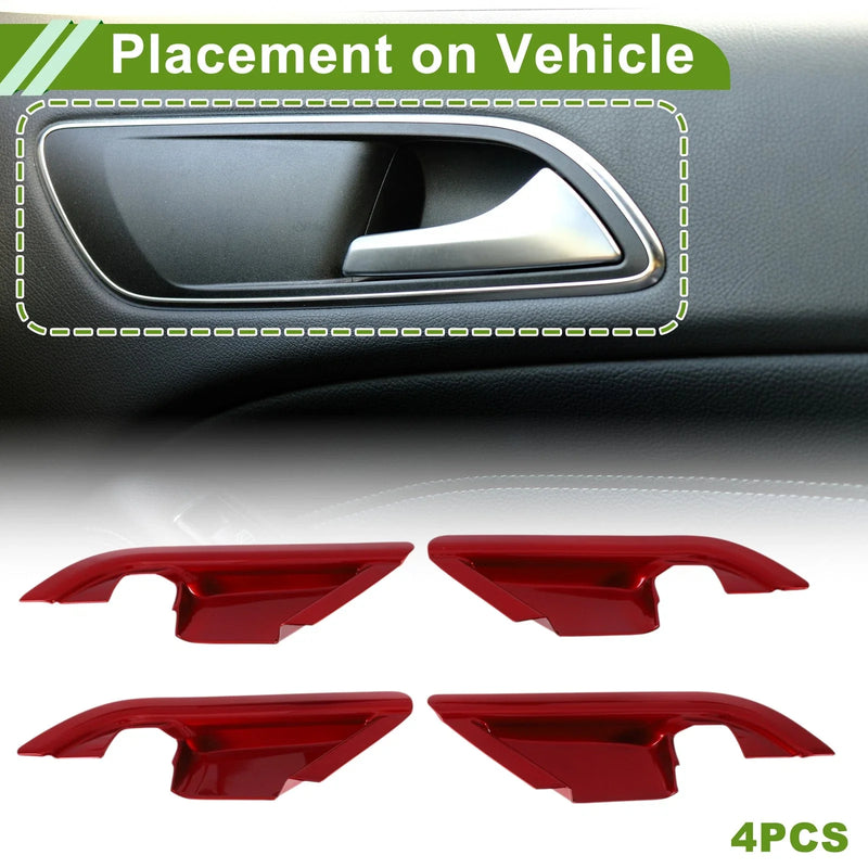 Toyota Camry (2018-2022) 4 x Red ABS Interior Door Handle Bowl Cover Trim