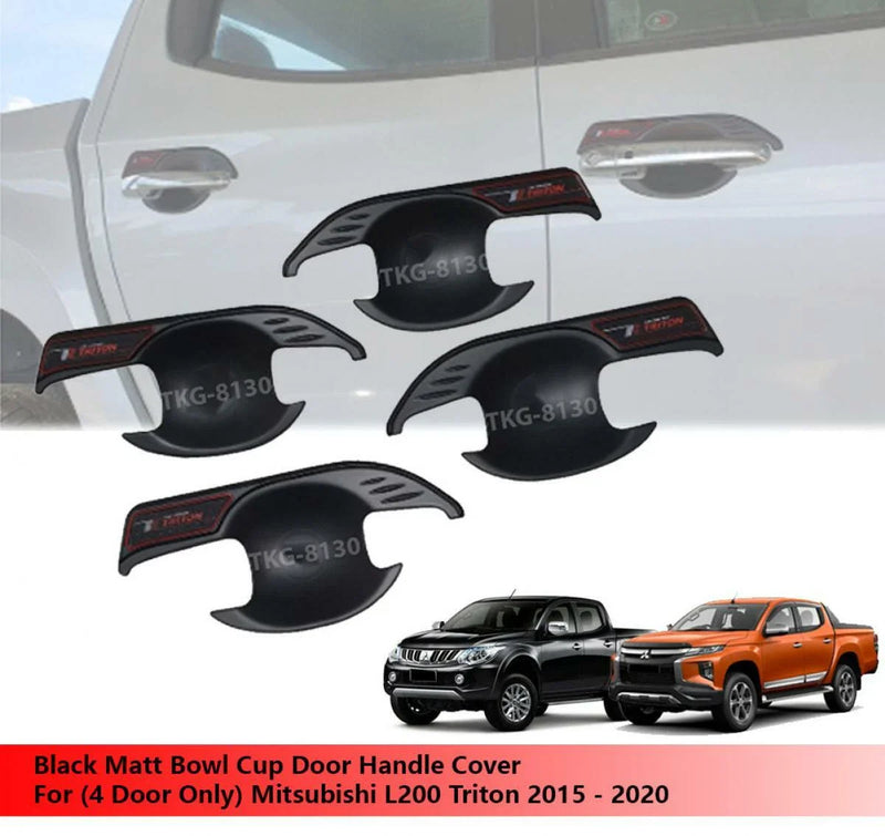 Mitsubishi L200 Triton 4 x Black Door Handle Bowl Trim (2015-2020)