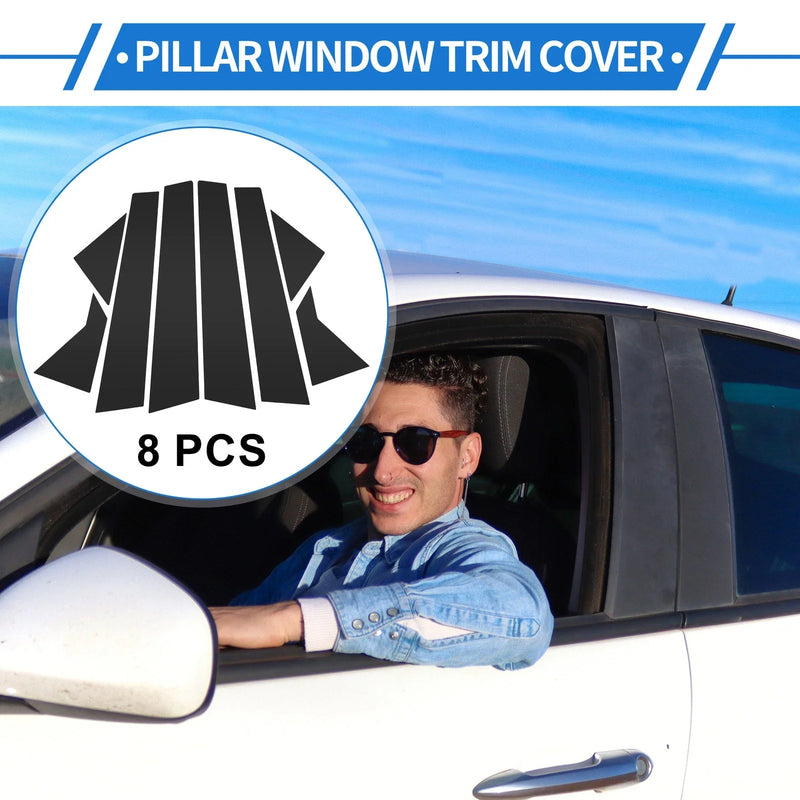 Hyundai Elantra 8 Pcs Black Door Pillar Window Trim (2011-2016)