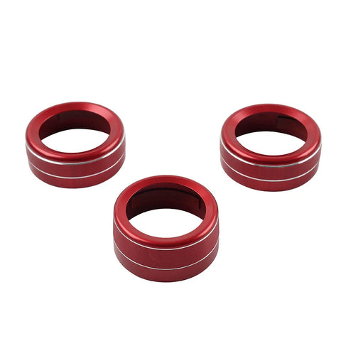 Mazda 3, CX-5 3 x Red AC Climate Control Knob Ring Covers (2014-2019)