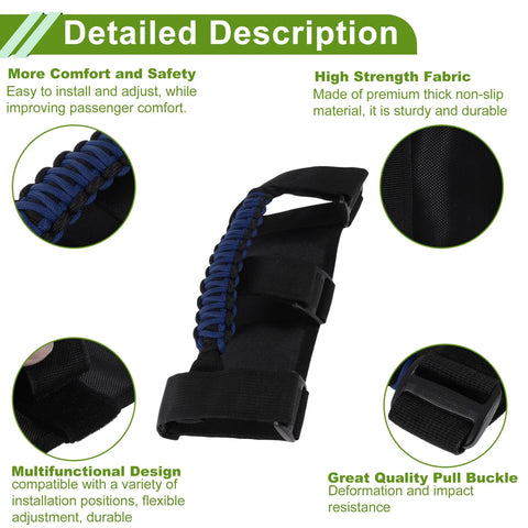 Jeep Wrangler (1955-2023) - Blue Roll Bar Grab Handles