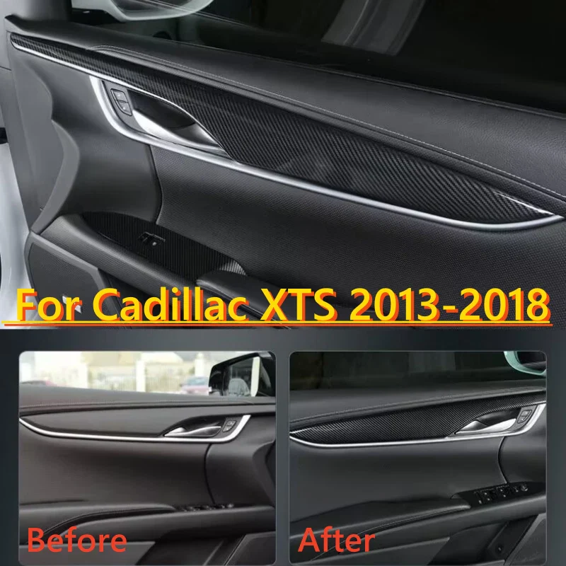 Cadillac XTS 4x Carbon Fiber Inner Door Panel Cover Trim (2013–2018)