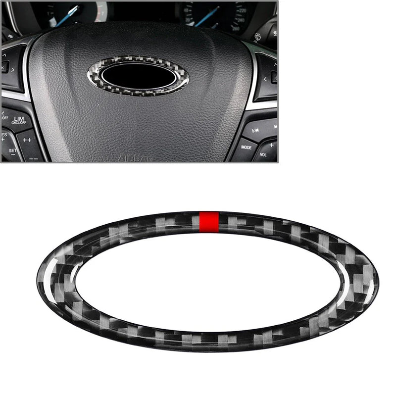Ford Mondeo (2013-2019) Black Red Line Steering Wheel Center Ring Cover Trim