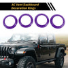 Jeep Wrangler JK JKU (2011-2017) Purple AC Vent Dashboard Decoration Rings