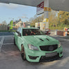 Benz C Class C63 AMG Gloss Black Front Spoiler Lip (2011-2014)