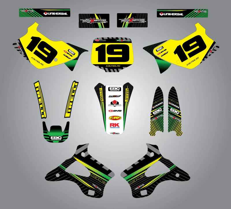 Kawasaki KX 250 (1994-1998) - Factory Style Stickers Custom Graphic Kit