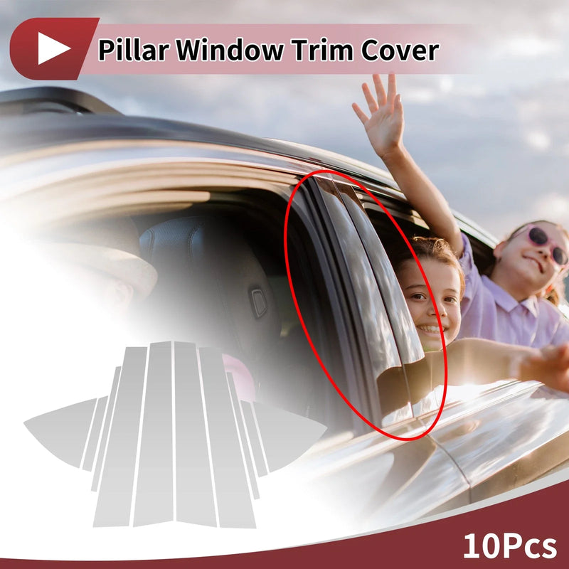 10 Pcs / Door Pillar Window Trim / Toyota Vios (2014–2023)