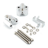 BMW R18 Silver Motor Handlebar Risers Lift Clamp Adapters (2020-2023)