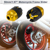 Bike 14mm Aluminum Alloy Plastic Motorcycle Slider Frame / 2 x Gold Tone