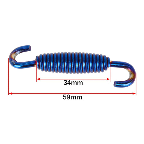 Motorcycle Exhaust Pipe Spring 2 x Stainless Steel Blue
