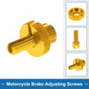 Motorcycle Brake Lever Barrel Adjusters Screws M8 Gold Tone 2 x Pcs