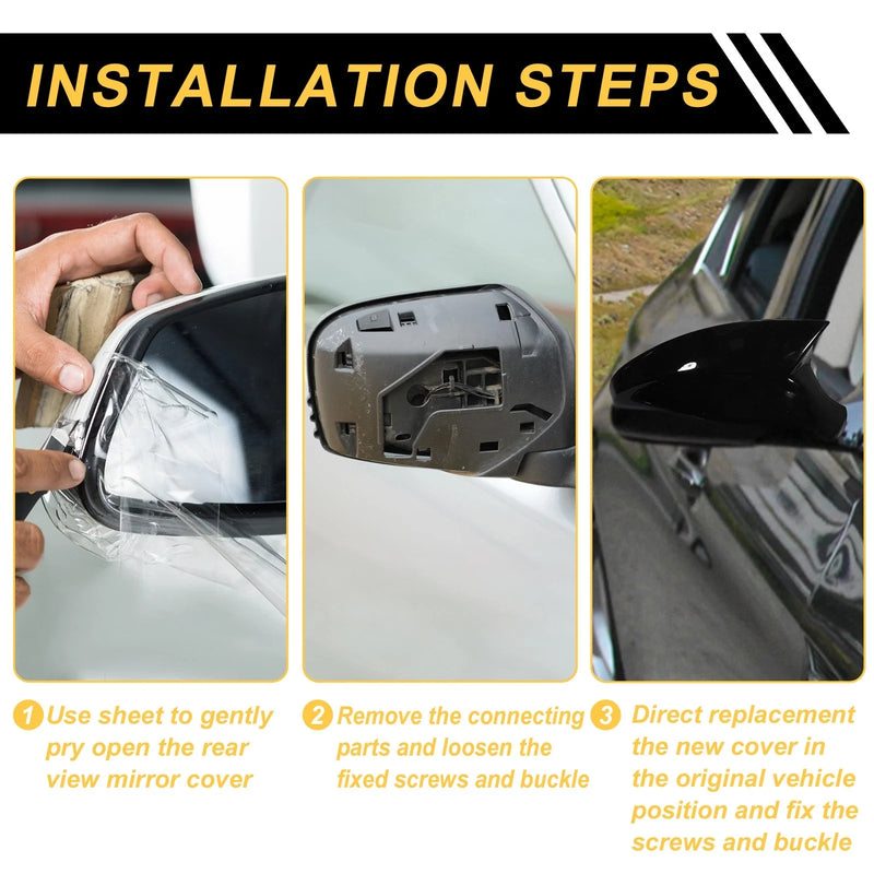 Ford Excursion F150 F250 F350 Rearview Mirror Cover Cap Gloss Black (2000-2005)