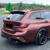BMW 3 Series 2 x Gloss Black Rear Window Spoiler Lip Covers (2019-2024)