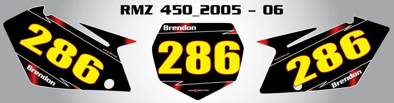 Suzuki RMZ 450 Custom Number Plates (2005-2006)