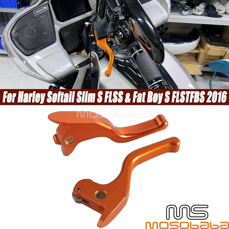 Harley Softail Fat Boy S 3 Finger Brake Clutch Levers Kit (2016)