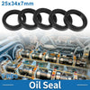 Oil Seal 25x34x7mm Nitrile Rubber Black 5 Pcs Rotary Shaft Seal