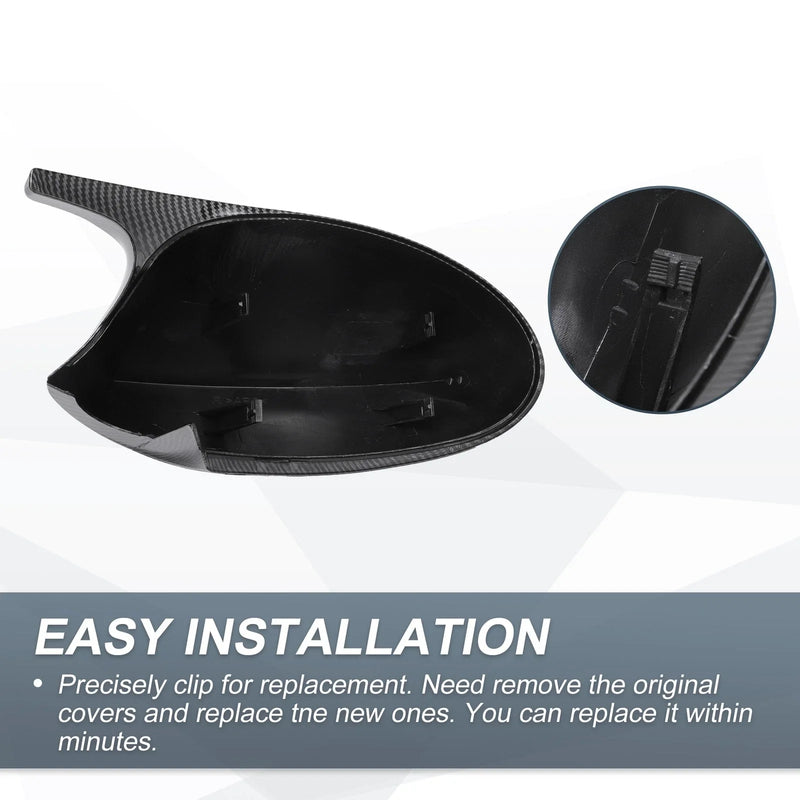 BMW E87 E81 E82 E88 E92 Rearview Mirror Cover Cap Black Carbon Fiber