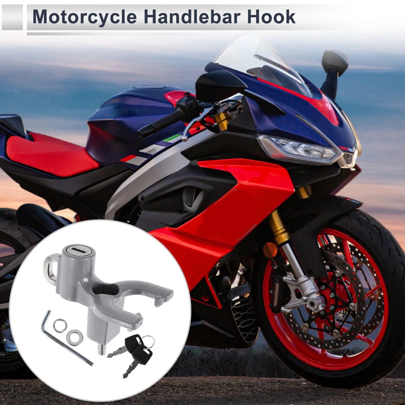 Motorcycle Double-Fork Metal Motorcycle Hanging Hook 1 x Silver Tone