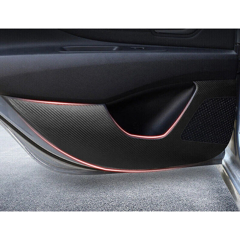 Hyundai Elantra Carbon Fiber PU Leather Door Anti-Kick Guard Pad Trim (21–24)