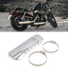Make Model 7.2" Motorcycle Exhaust Muffler Pipe Heat Shield Cover Heel Guard Silver Tone