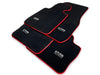 BMW 1 Series E82 Premium Black Red Round Floor Mats (2007-2013)