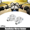 2 x 10mm Thread 1in Motorcycle Handlebar Mirror Holder Clamp Adaptor