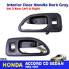 Interior Inner Door Handle Gray Rear L+R Fits Honda Accord CD 4D SED 1994-97 D06