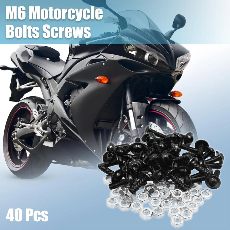 40pcs M6 Hex Socket Head Motorbike Bolts Nuts Universal
