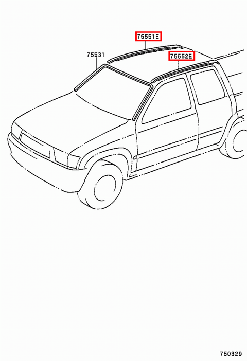 Toyota Hilux KDN165 KDN145 Dual Cab RH & LH Roof Drip