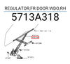 Mitsubishi Mirage A10, A13A Door Window Regulator (2013-2022)