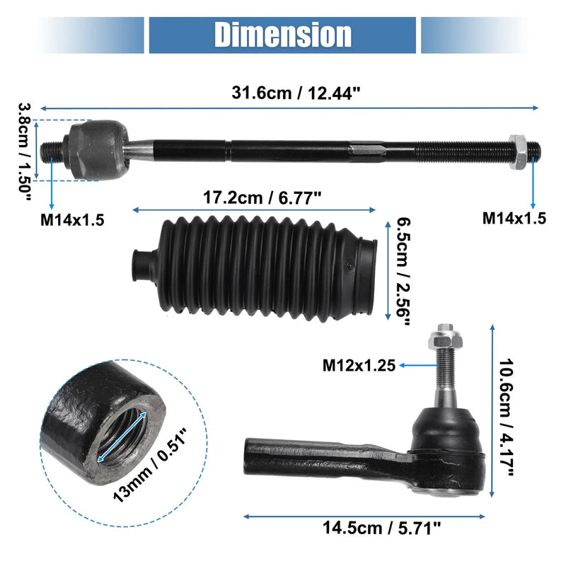 Dodge Caravan 6 Pcs Tie Rod End Links Suspension (2008-2020)