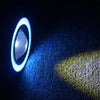 Car - Round Ice Blue Halo Angel Eye Bulbs 89mm LED Fog Light Lamp