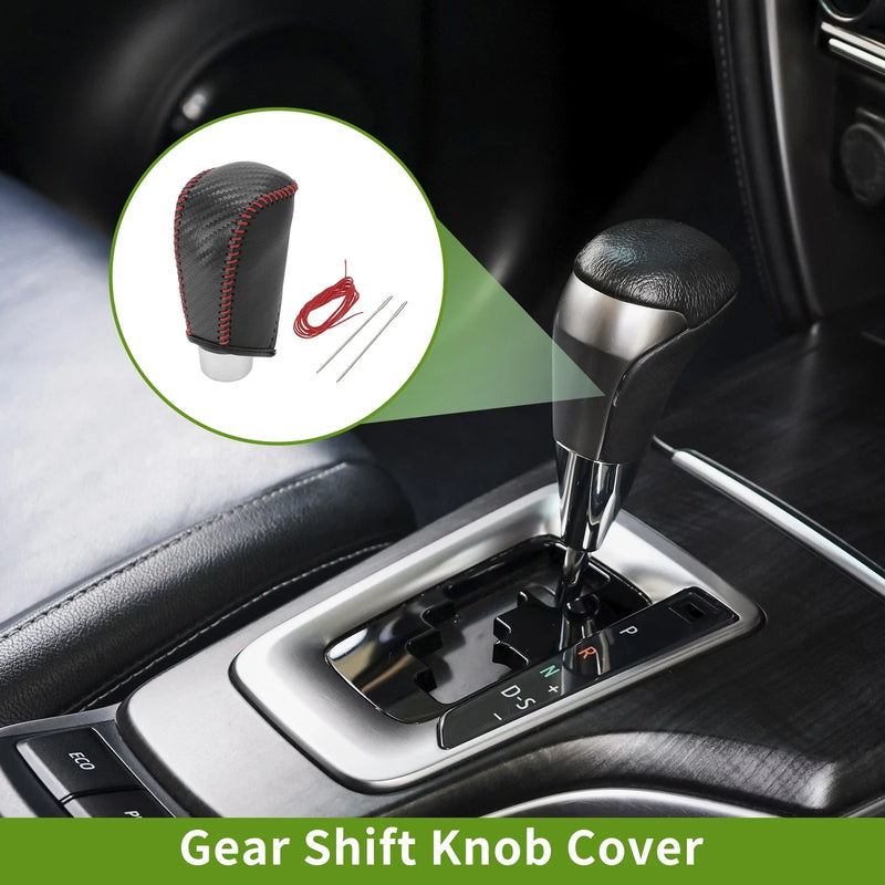 Toyota Camry Gear Shift Knob Cover Black Carbon Fiber Red (2007–2011)