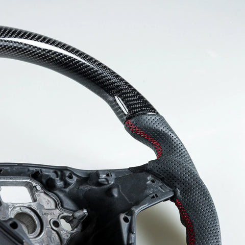 VW Golf MK7, Polo MK6 Carbon Fiber Leather Steering Wheel (2013-2020)