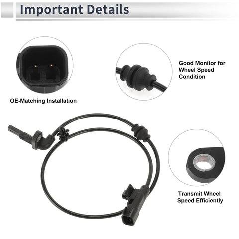 Rear Left/Rear Right ABS Wheel Speed Sensor 1 x Chevrolet Cruze (2011-2016)