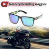 Motorcycle Riding Goggles / Green Lens Black Frame / Tri-acetel Cellulose